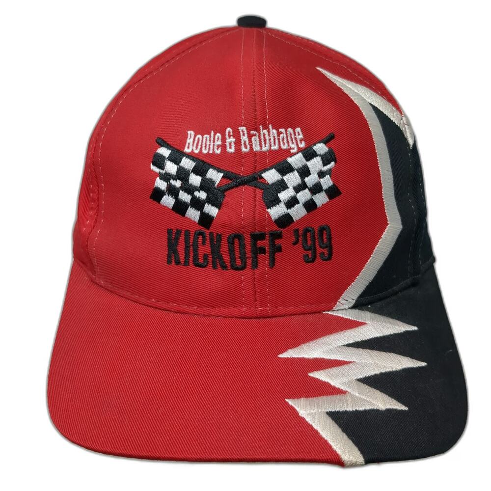 Kati Baseball Cap Red One Size Boole & Babbage Kickoff 99 Checkered Flags Hat